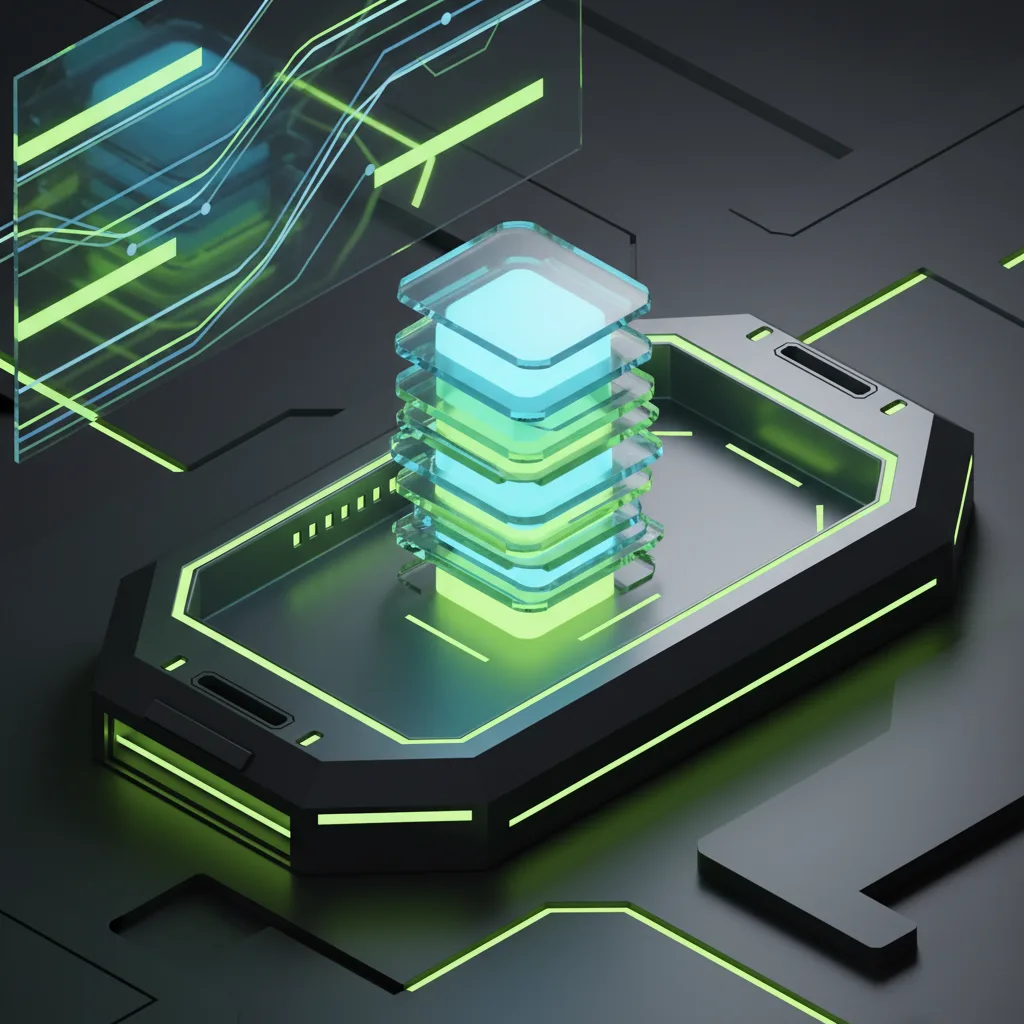 Cryptographic Call Receipt Stacks in Neon Lime and Titanium